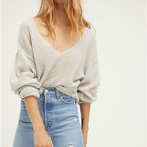 NWT Free People Elias cashmere v sweater